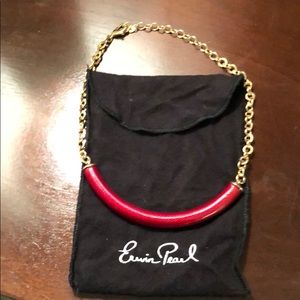 Erwin Pearl Red and Gold necklace